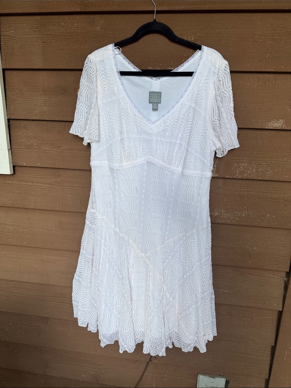 Rabbit Rabbit Stretch White Lace Dress size 16W